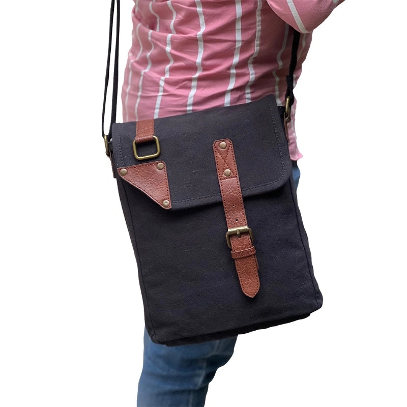 Parker Messenger Crossbody Bag for Men and Women - Black