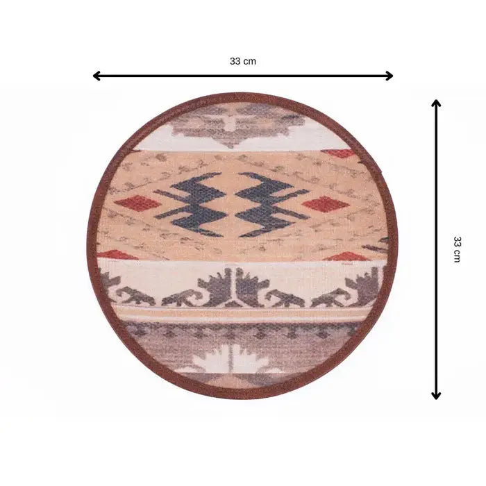 Mona B - Set of 2 Printed Placemats, 13 INCH Round, Best for Bed-Side Table/Center Table, Dining Table/Shelves - BR-501 P