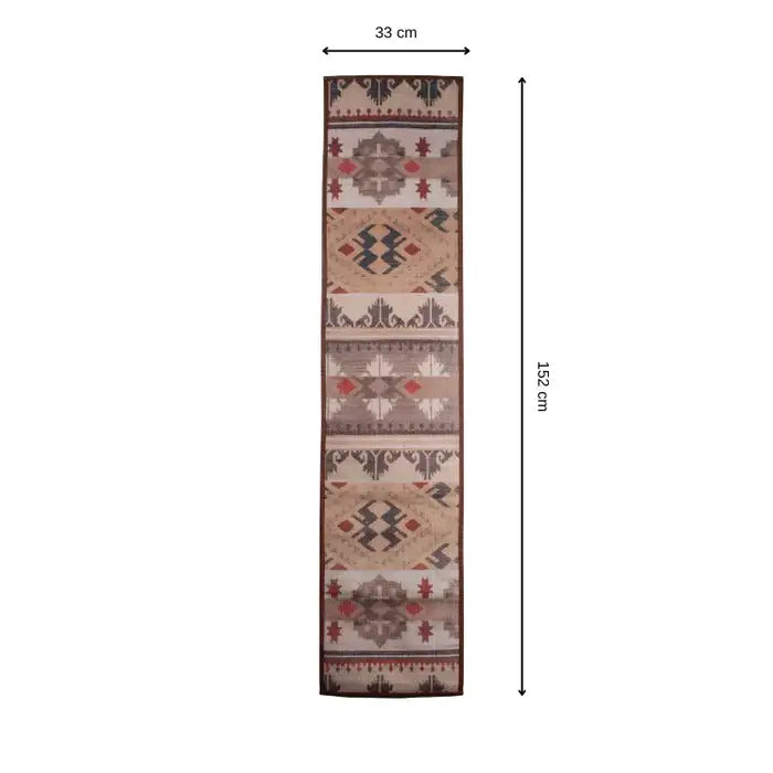 Mona B - Printed Runner, 13X 60 INCH, Best for Bed-Side Table/Center Table, Dining Table/Shelves - BR-501 RUM
