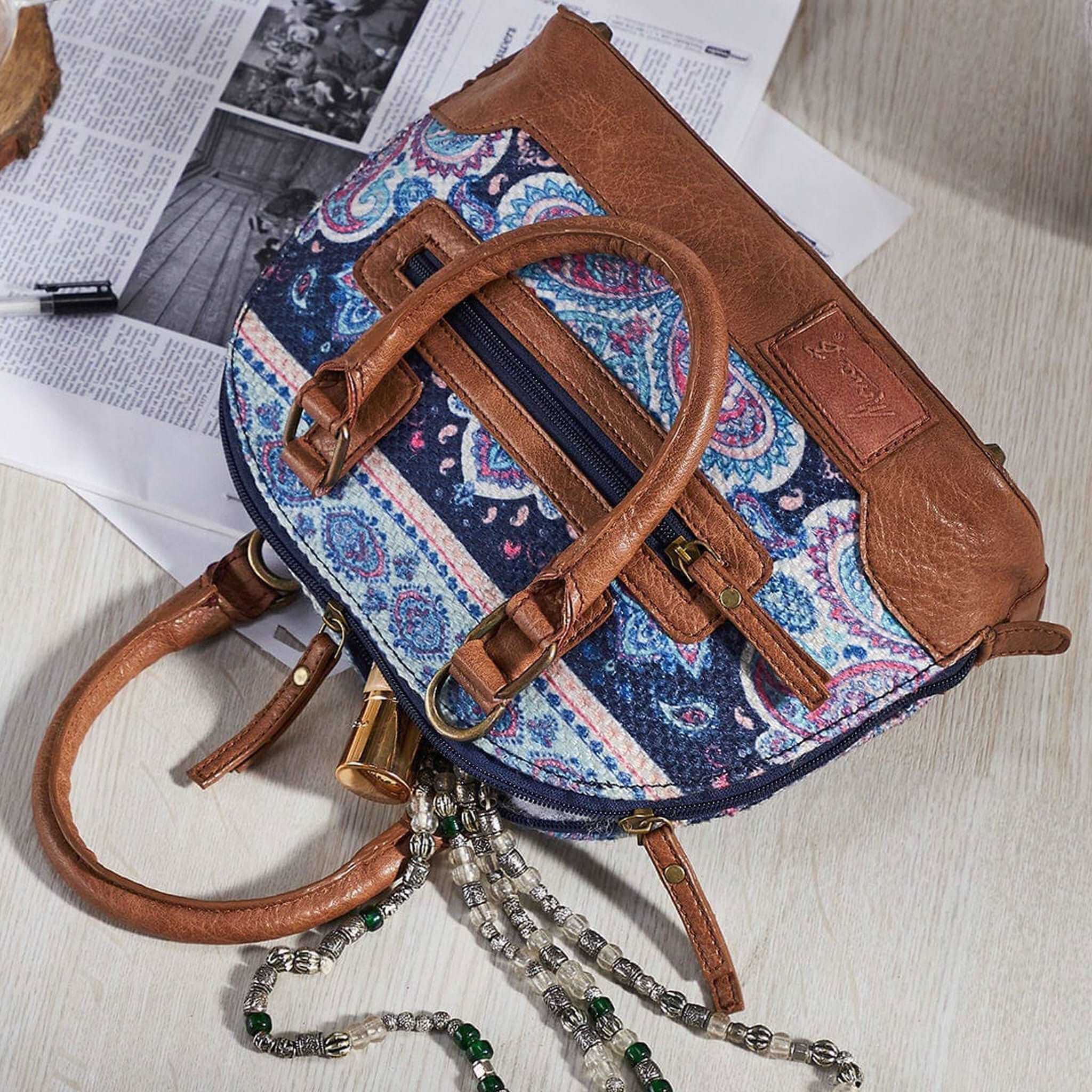 Mona B - Canvas Small Vintage Handbag, Shoulder Bags For Shopping Travel With Stylish Design For Women (Multicolor, Kilim) - M-7008