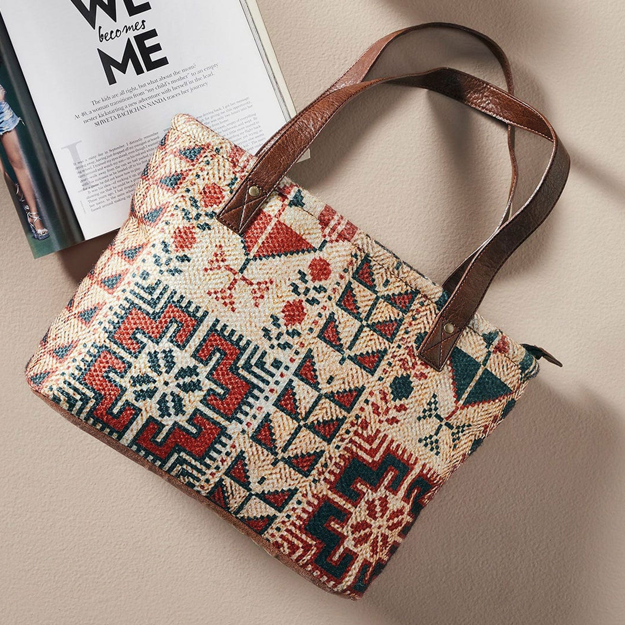 Mona B Upcycled Canvas Medium Canvas Handbag for Women | Tote Bag | Crossbody Bag for Grocery, Shopping, Travel | Stylish Vintage Shoulder Bags for Women: Lola