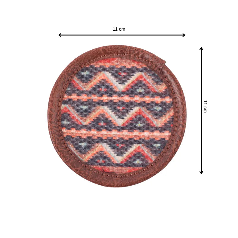 Mona B - Set of 4 Printed Coasters, 4.5 INCH Round, Best for Bed-Side Table/Center Table, Dining Table - BR-502 CO