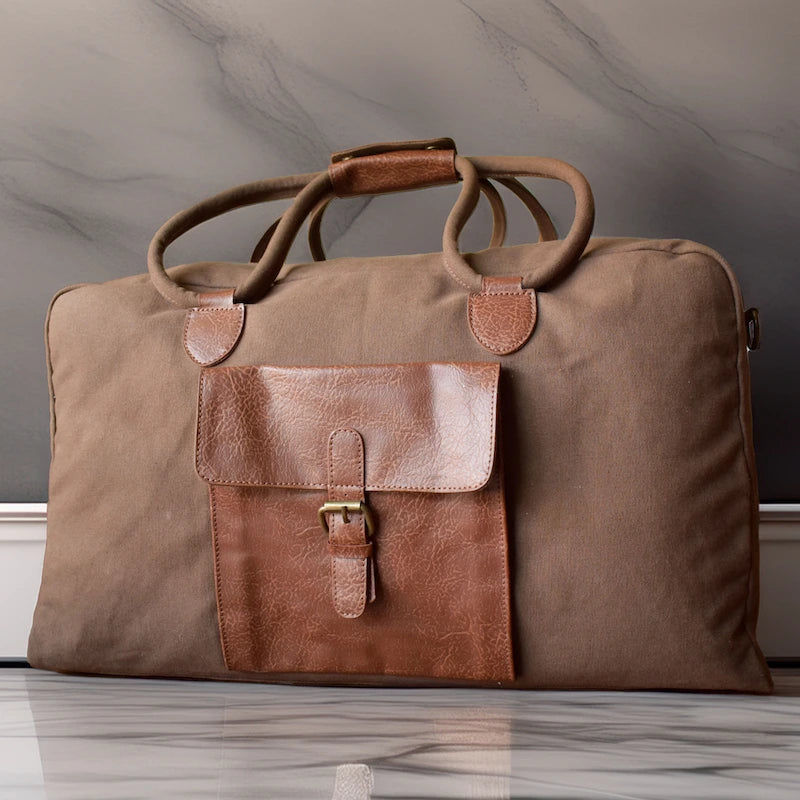 Cord Duffle Bag For Men & Women - Chocolate