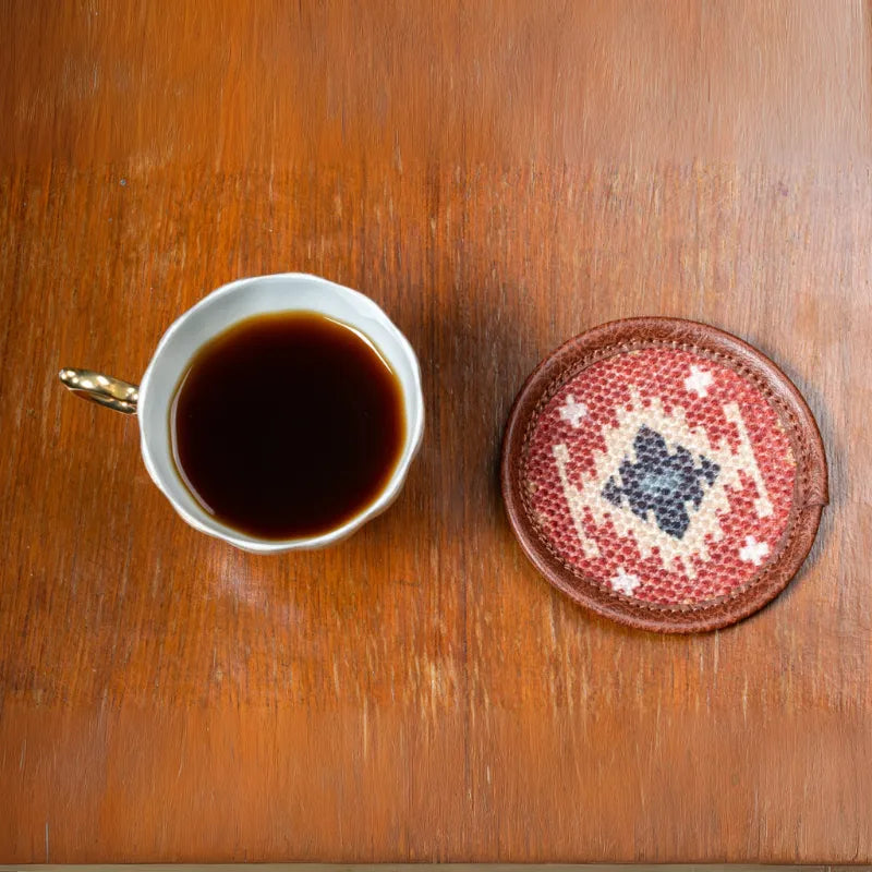 Mona B - Set of 4 Printed Coasters, 4.5 INCH Round, Best for Bed-Side Table/Center Table, Dining Table - BR-504 CO