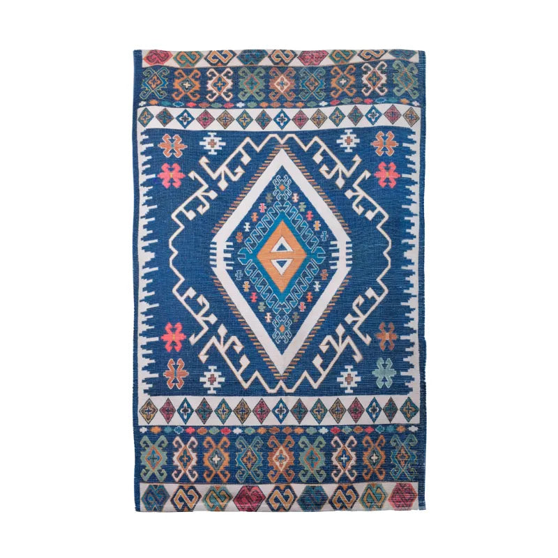 Mona B - Printed Vintage Dhurrie Carpet Rug Runner Floor Mat for Living Room Bedroom: 3.5 X 5.5 Feet Multi Color - BR-503 RGM