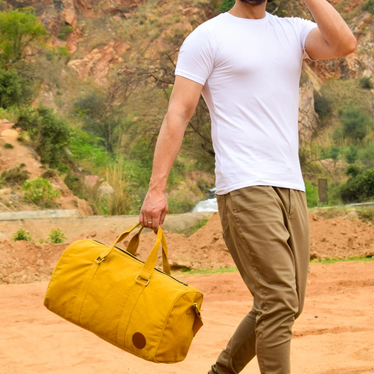 Ayn Duffle Bag For Men & Women 30L - Mustard