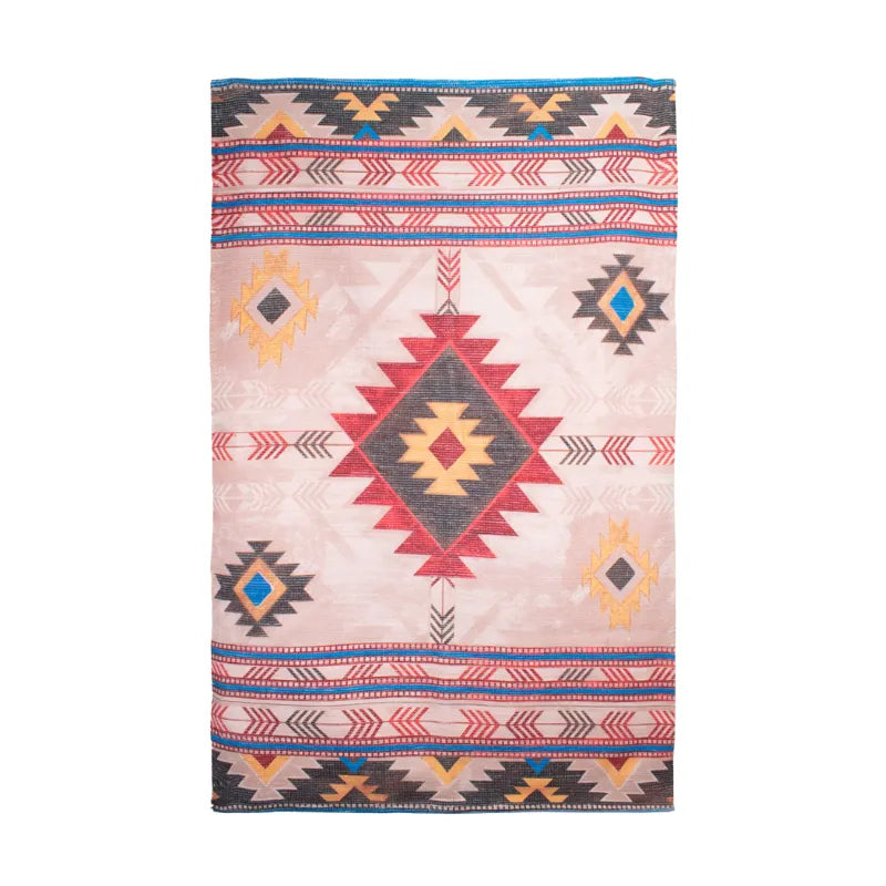 Mona B - Printed Vintage Dhurrie Carpet Rug Runner Floor Mat for Living Room Bedroom: 5 X 8 Feet Multi Color - BR-500 RGL