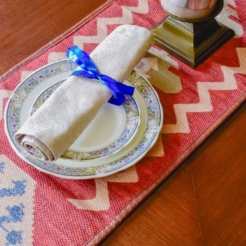 Mona B - Printed Runner, 13X 60 INCH, Best for Bed-Side Table/Center Table, Dining Table/Shelves - BR-504 RUM