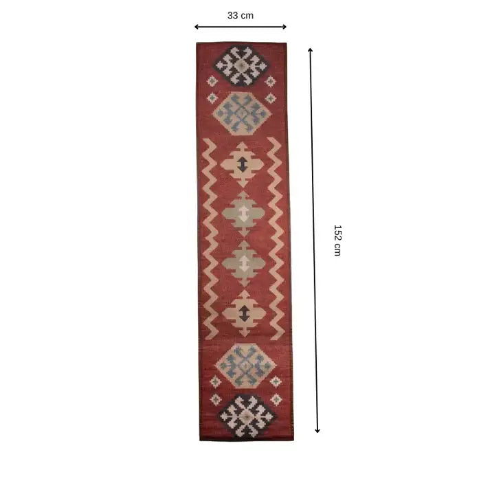 Mona B - Printed Runner, 13X 60 INCH, Best for Bed-Side Table/Center Table, Dining Table/Shelves - BR-504 RUM
