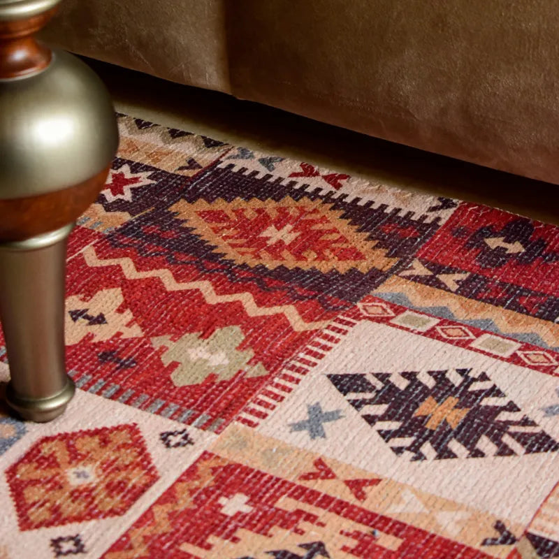 Mona B - Printed Vintage Dhurrie Carpet Rug Runner Floor Mat for Living Room Bedroom: 5 X 8 Feet Multi Color - BR-504 RGL