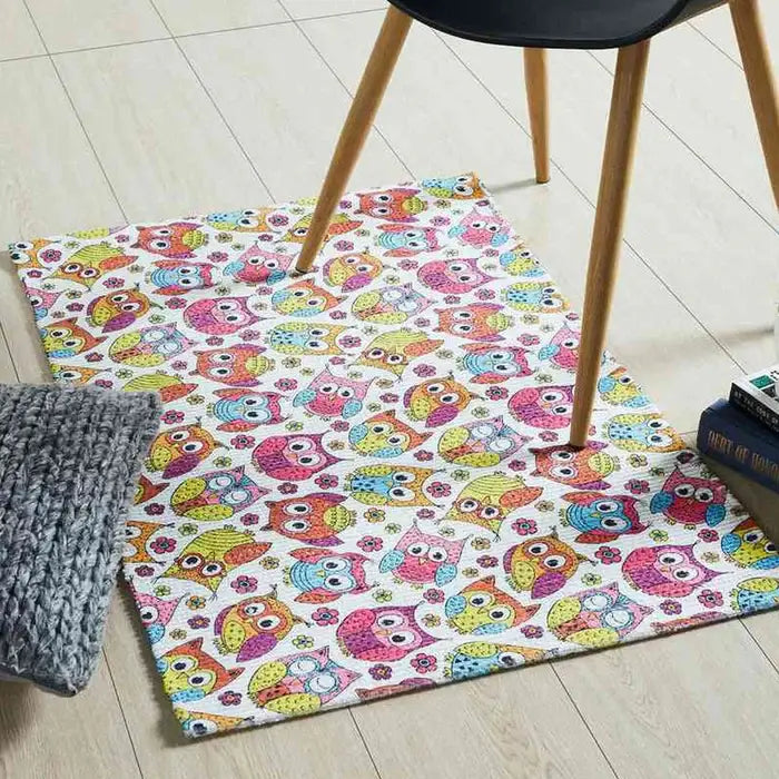 Printed Kids Animal Transport Dhurrie Carpet 2x3ft - Educational Play Floor Mat
