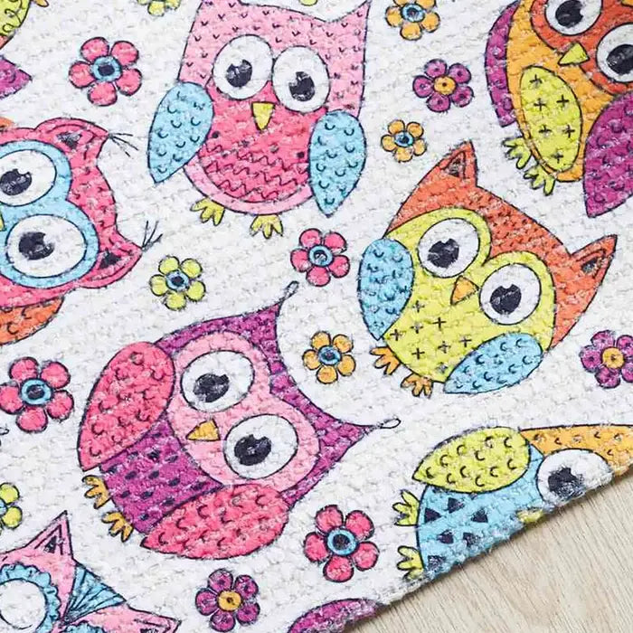 Printed Kids Animal Transport Dhurrie Carpet 2x3ft - Educational Play Floor Mat