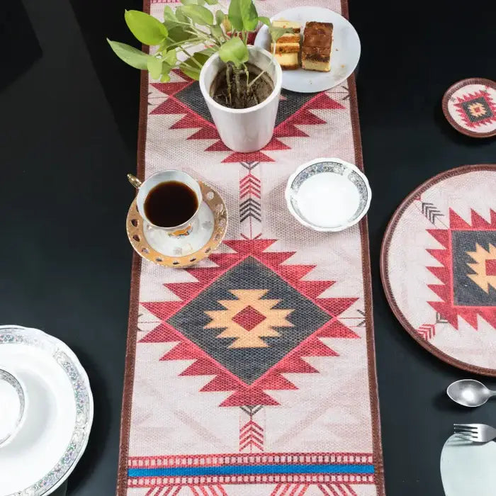 Mona B - Printed Runner, 13X 60 INCH, Best for Bed-Side Table/Center Table, Dining Table/Shelves - BR-500 RUM