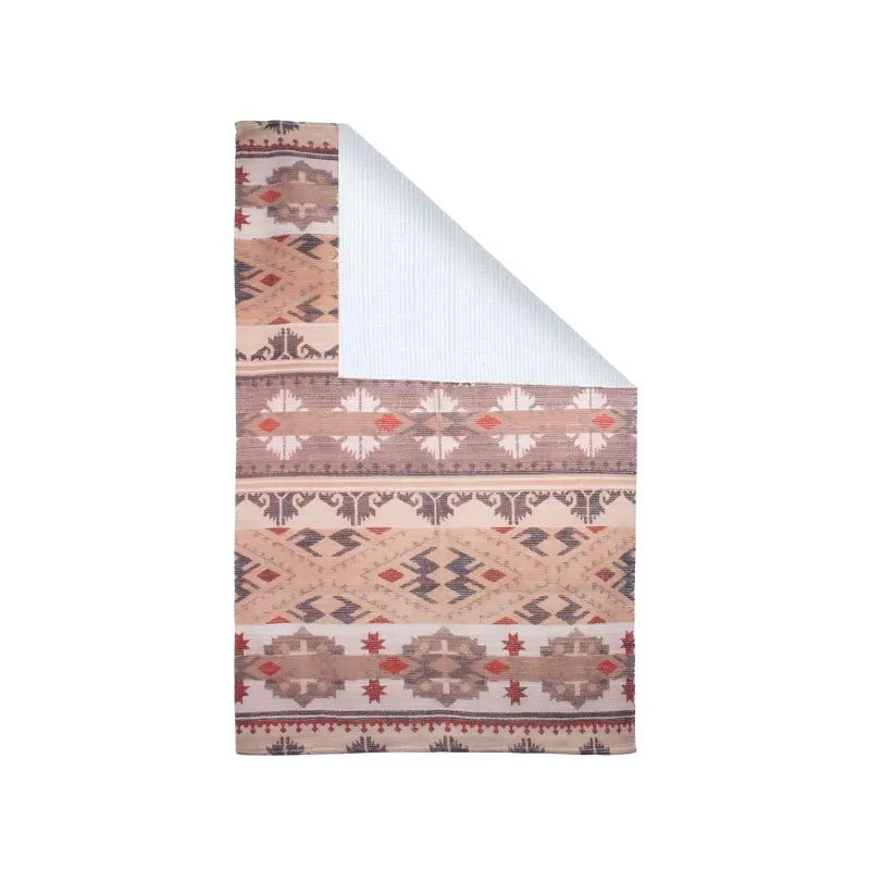 Mona B - Printed Vintage Dhurrie Carpet Rug Runner Floor Mat for Living Room Bedroom: 2 X 3 Feet Multi Color - BR-501 RGS