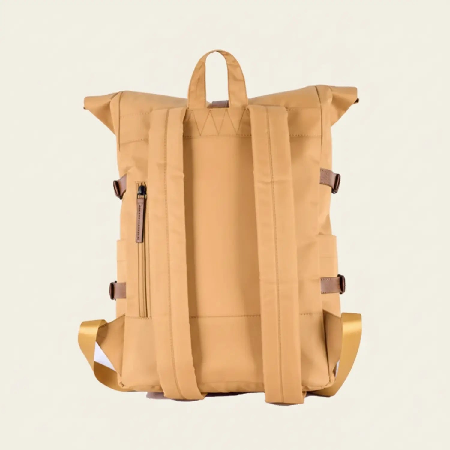 mustard Yellow backpack on a white background