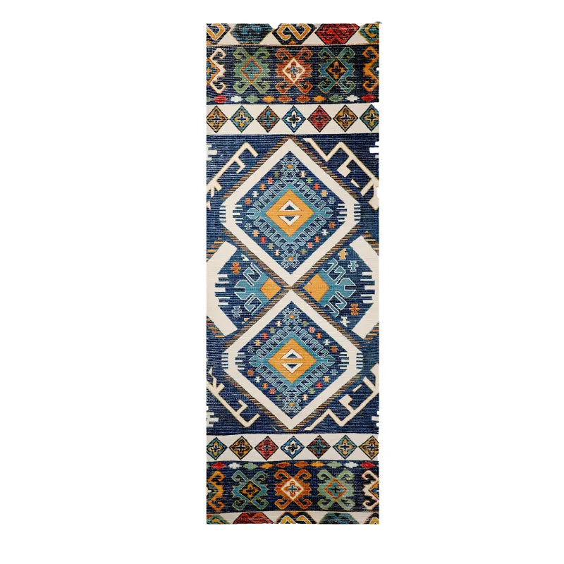 Mona B - Printed Vintage Dhurrie Carpet Rug Runner for Living Room Bedroom: 1.83 X 6 Feet Multi Color - BR-503 RGR
