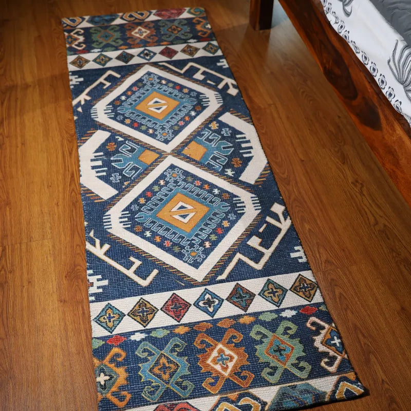 Mona B - Printed Vintage Dhurrie Carpet Rug Runner for Living Room Bedroom: 1.83 X 6 Feet Multi Color - BR-503 RGR