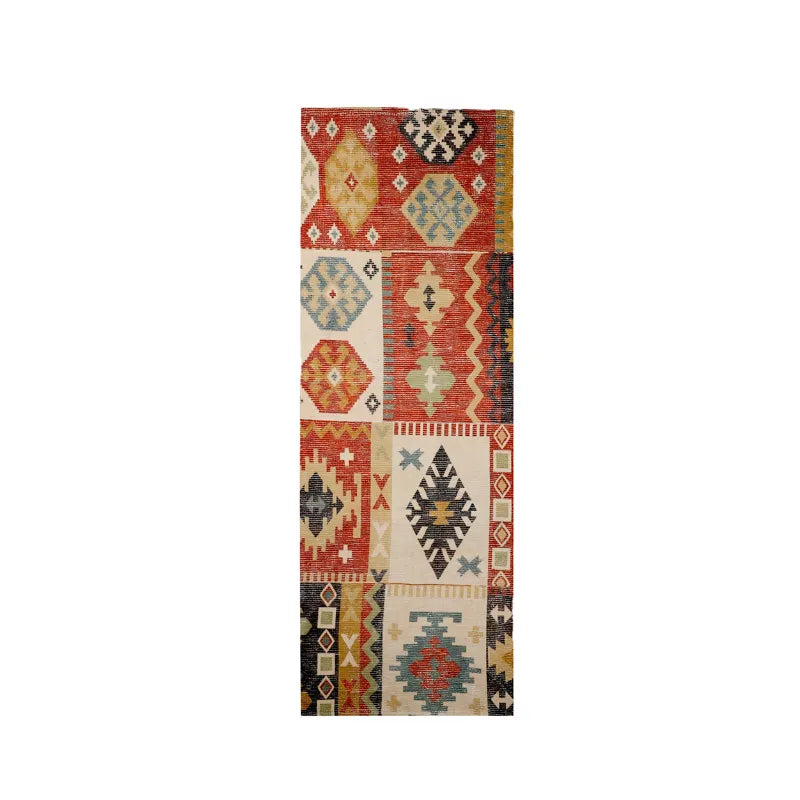 Mona B - Printed Vintage Dhurrie Carpet Rug Runner for Living Room Bedroom: 1.83 X 6 Feet Multi Color - BR-504 RGR