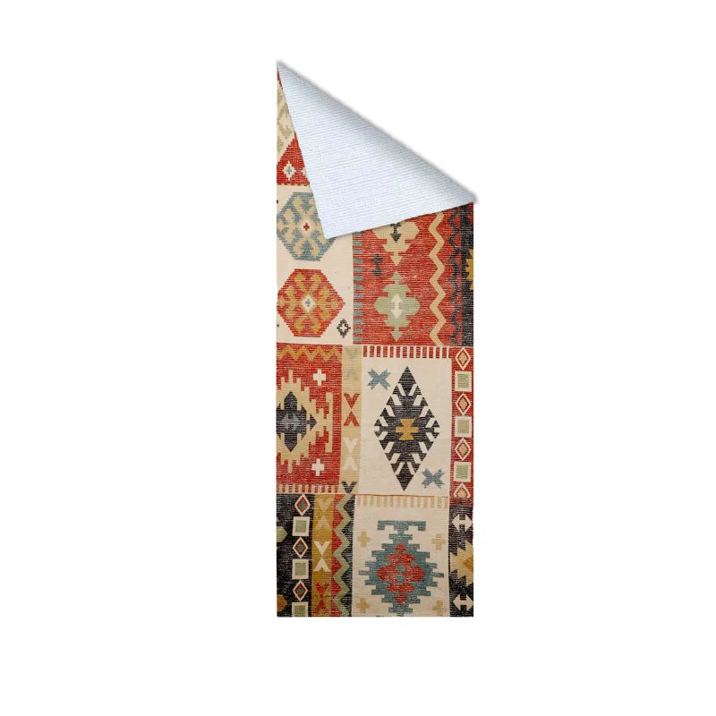 Mona B - Printed Vintage Dhurrie Carpet Rug Runner for Living Room Bedroom: 1.83 X 6 Feet Multi Color - BR-504 RGR