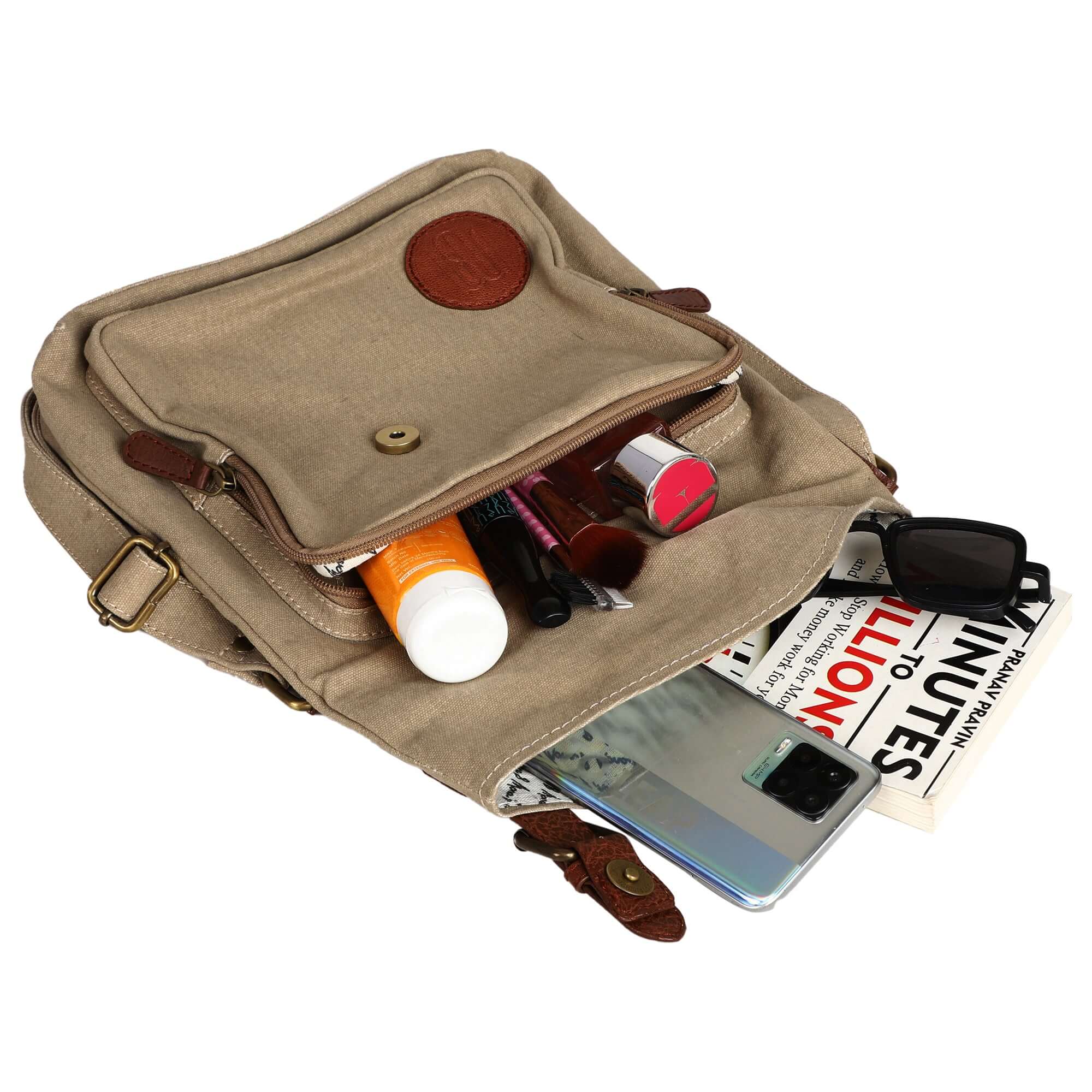 Flint Crossbody Sling bag For Men & Women - Beige