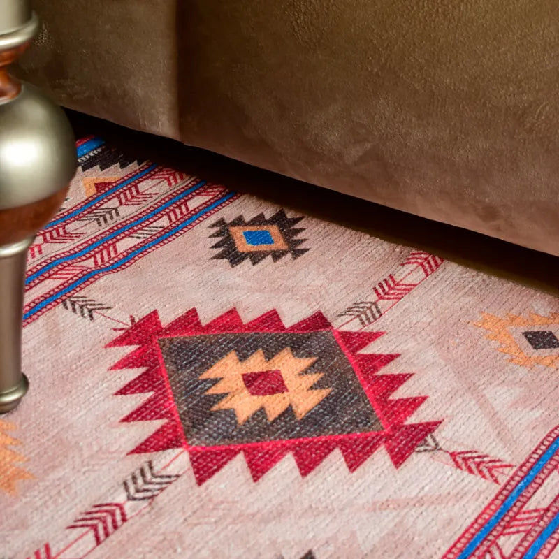 Mona B - Printed Vintage Dhurrie Carpet Rug Runner Floor Mat for Living Room Bedroom: 5 X 8 Feet Multi Color - BR-500 RGL