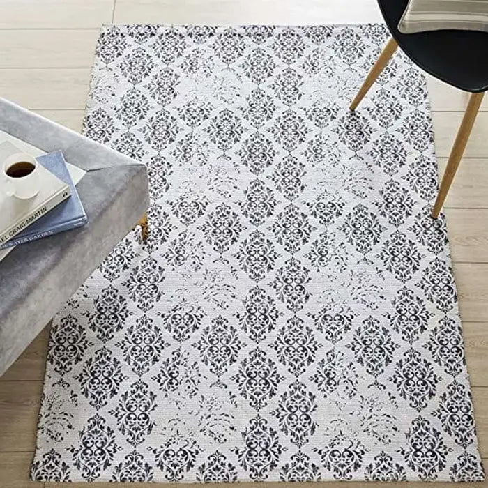 Printed Vintage Dhurrie Carpet Rug Runner 3.5x5.5 Feet - Designer Multi Color Floor Mat