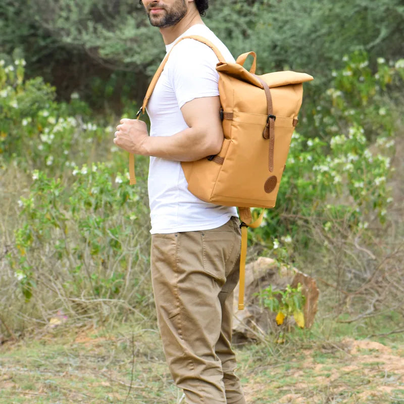 Voyager Backpack for Men and Women: Mustard