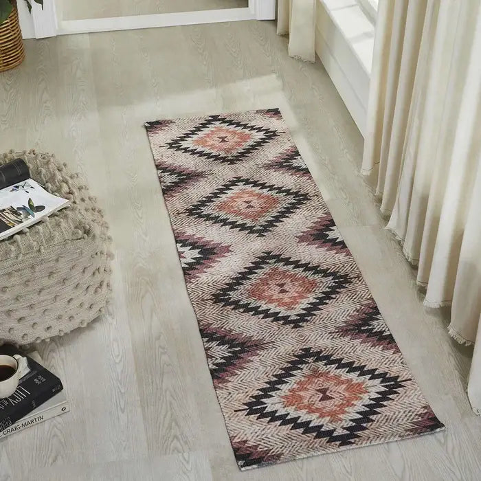 Multi Color Printed Vintage Dhurrie Carpet Rug Runner for Living Room & Bedrooms - 1.83 X 6 Feet