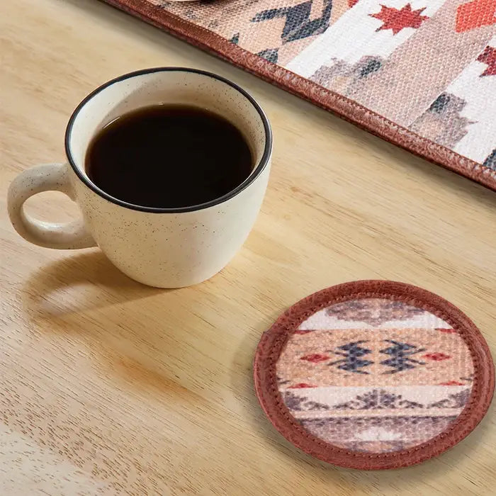 Mona B - Set of 4 Printed Coasters, 4.5 INCH Round, Best for Bed-Side Table/Center Table, Dining Table - BR-501 CO