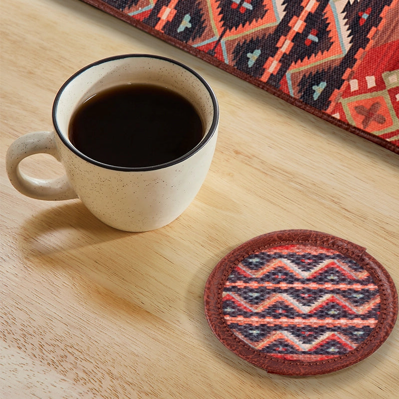 Mona B - Set of 4 Printed Coasters, 4.5 INCH Round, Best for Bed-Side Table/Center Table, Dining Table - BR-502 CO