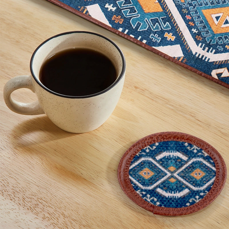 Mona B - Set of 4 Printed Coasters, 4.5 INCH Round, Best for Bed-Side Table/Center Table, Dining Table - BR-503 CO