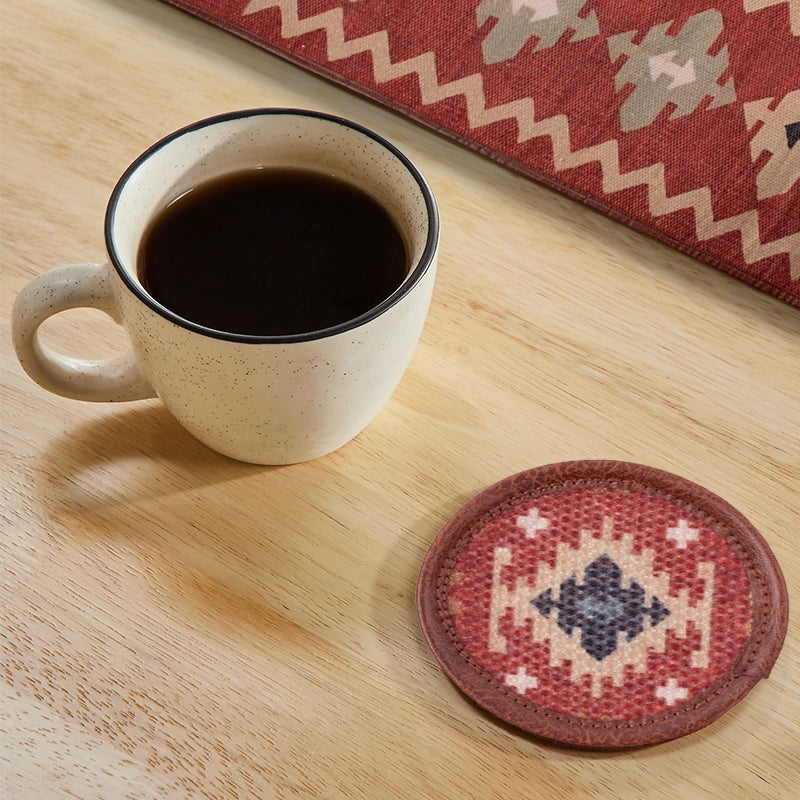Mona B - Set of 4 Printed Coasters, 4.5 INCH Round, Best for Bed-Side Table/Center Table, Dining Table - BR-504 CO