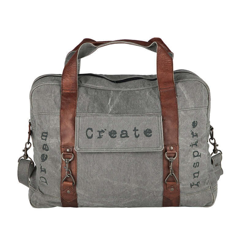 Mona B - Upcycled Canvas Duffel Gym Travel and Sports Bag with Stylish Design for Men and Women: Dream