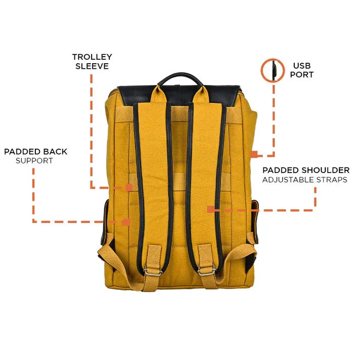 Gear Grid Backpack For Men And Women - Mustard