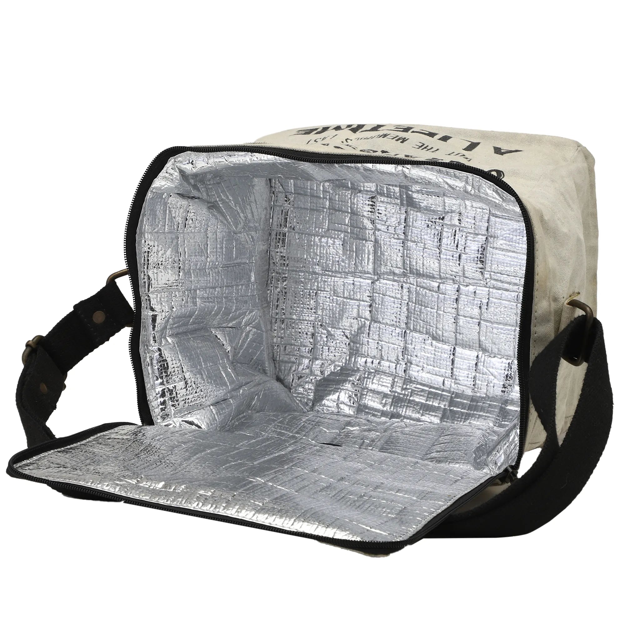 Insulated Beer Can and Bottle Cooler Bag Grey