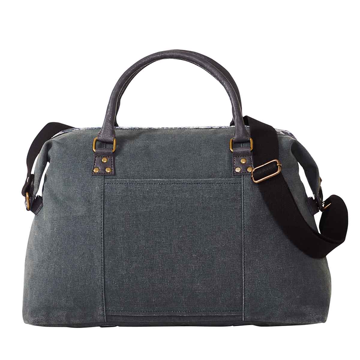 Mona B - Canvas Large Duffel Gym Travel and Sports Bag with Stylish Design for Men and Women (Grey, Kilim) - (M-7011)