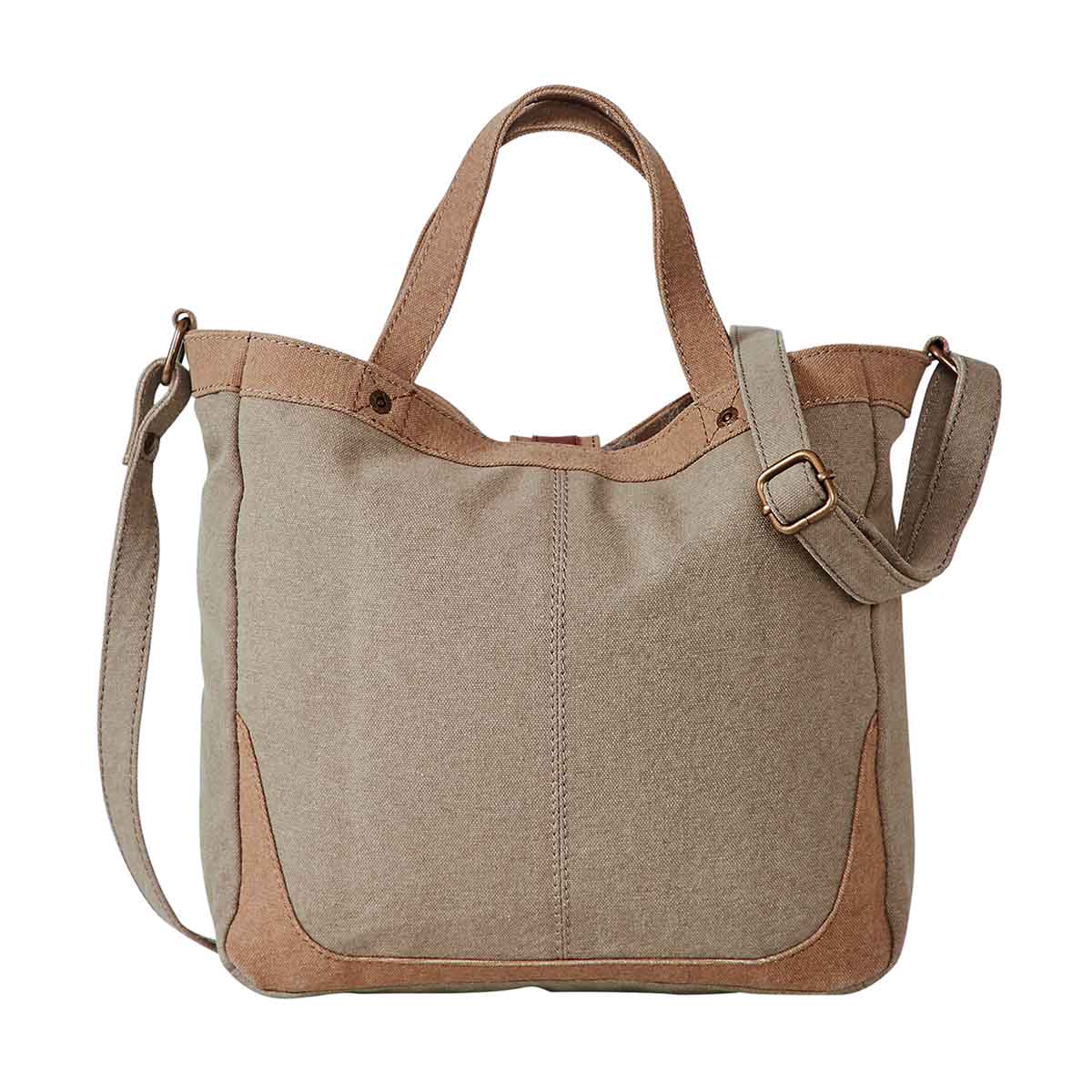Mona B - 100% Cotton Canvas Messenger Crossbody Vintage Sling Bag with Stylish Design for Women: Escape (Brown 1)