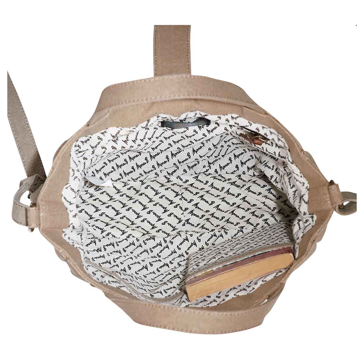 Mona B - 100% Cotton Canvas Messenger Crossbody Vintage Sling Bag with Stylish Design for Women: Escape (Brown 1)