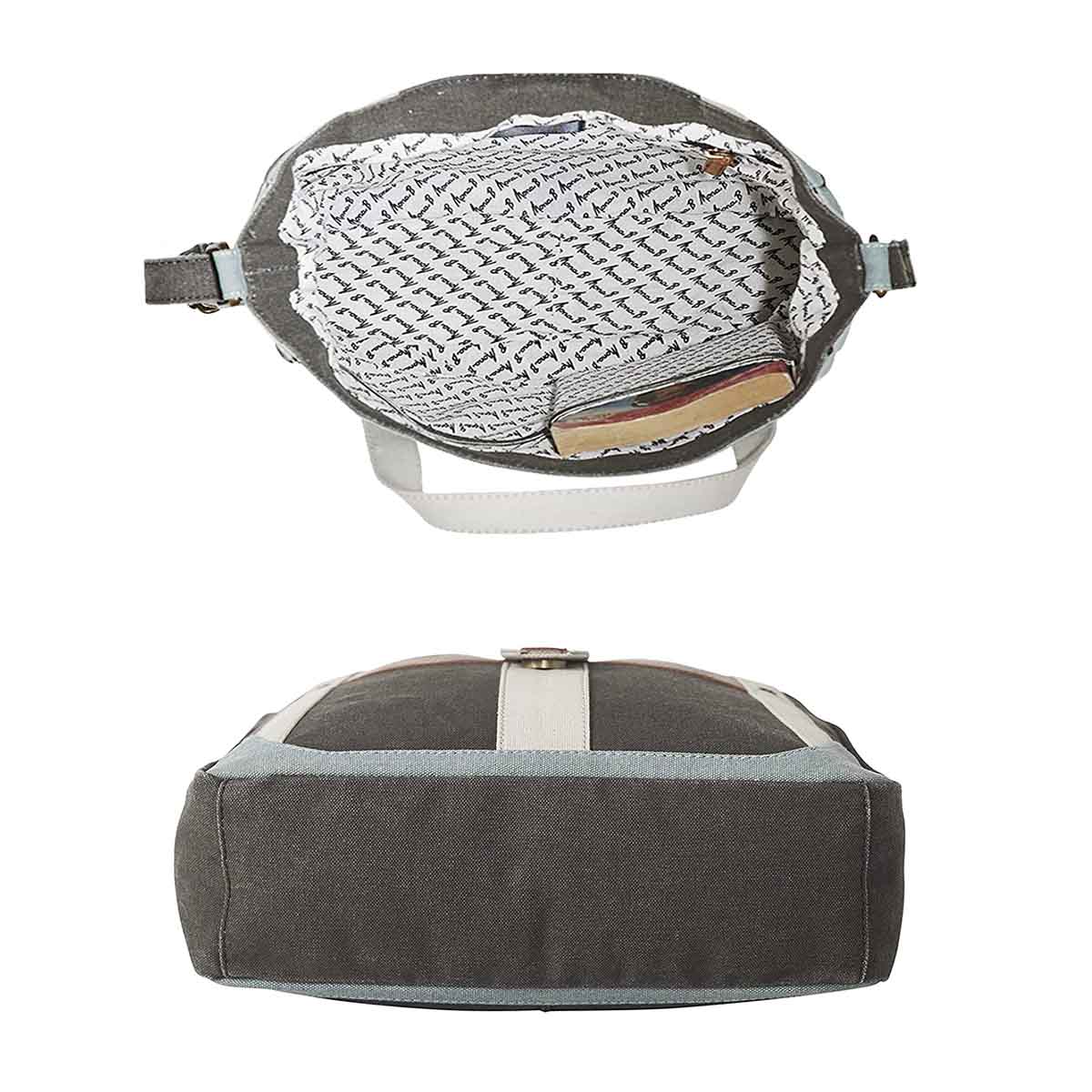 Mona B - 100% Cotton Canvas Messenger Crossbody Vintage Sling Bag with Stylish Design for Women: Escape (Brown)