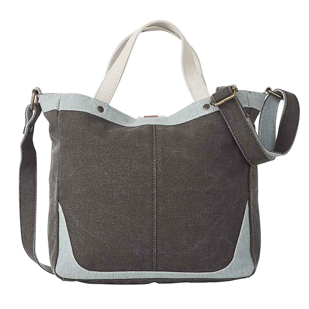 Mona B - 100% Cotton Canvas Messenger Crossbody Vintage Sling Bag with Stylish Design for Women: Escape (Brown)