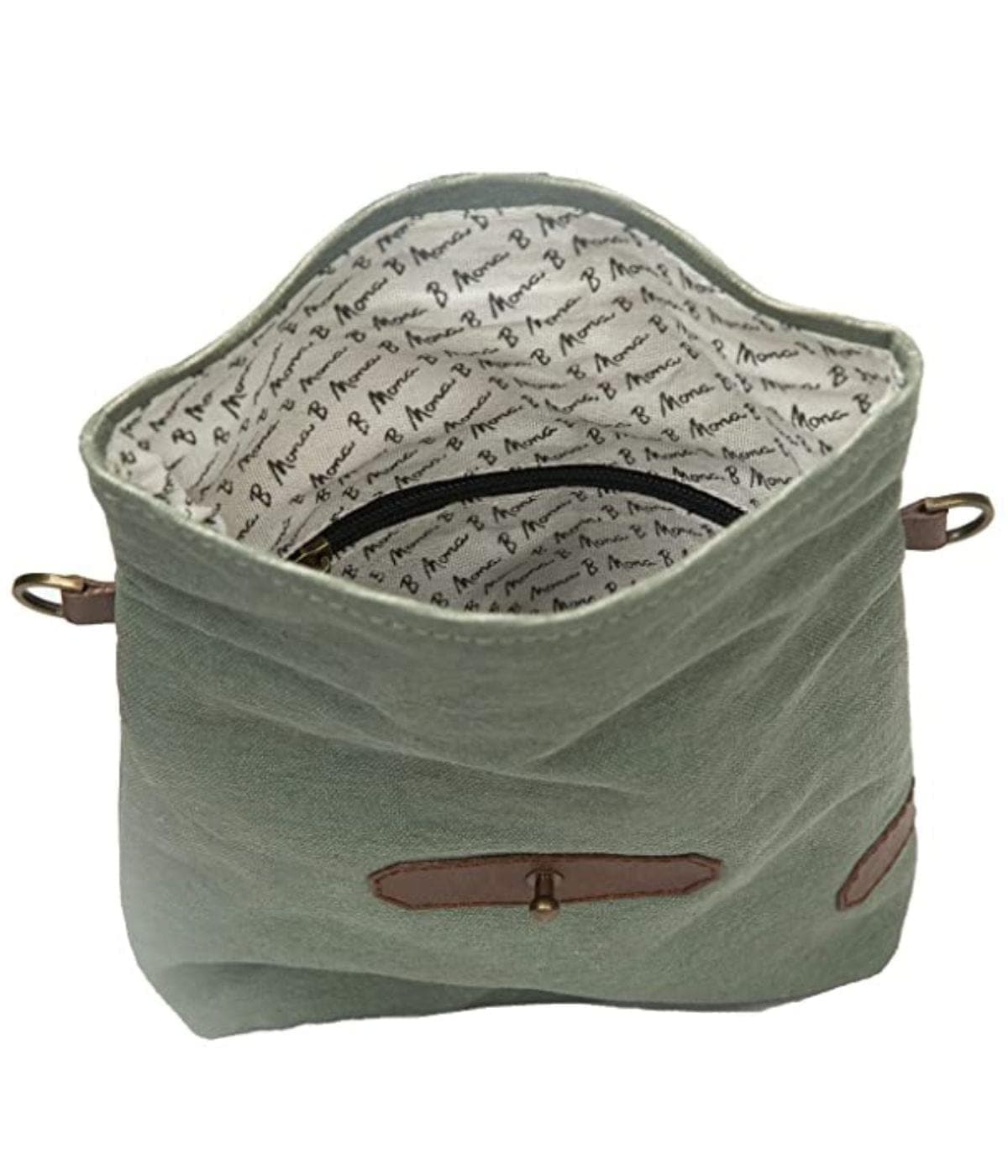 Mona B - 100% Cotton Canvas Small Messenger Crossbody Vintage Sling Bag with Stylish Design for Women: Sky (River)