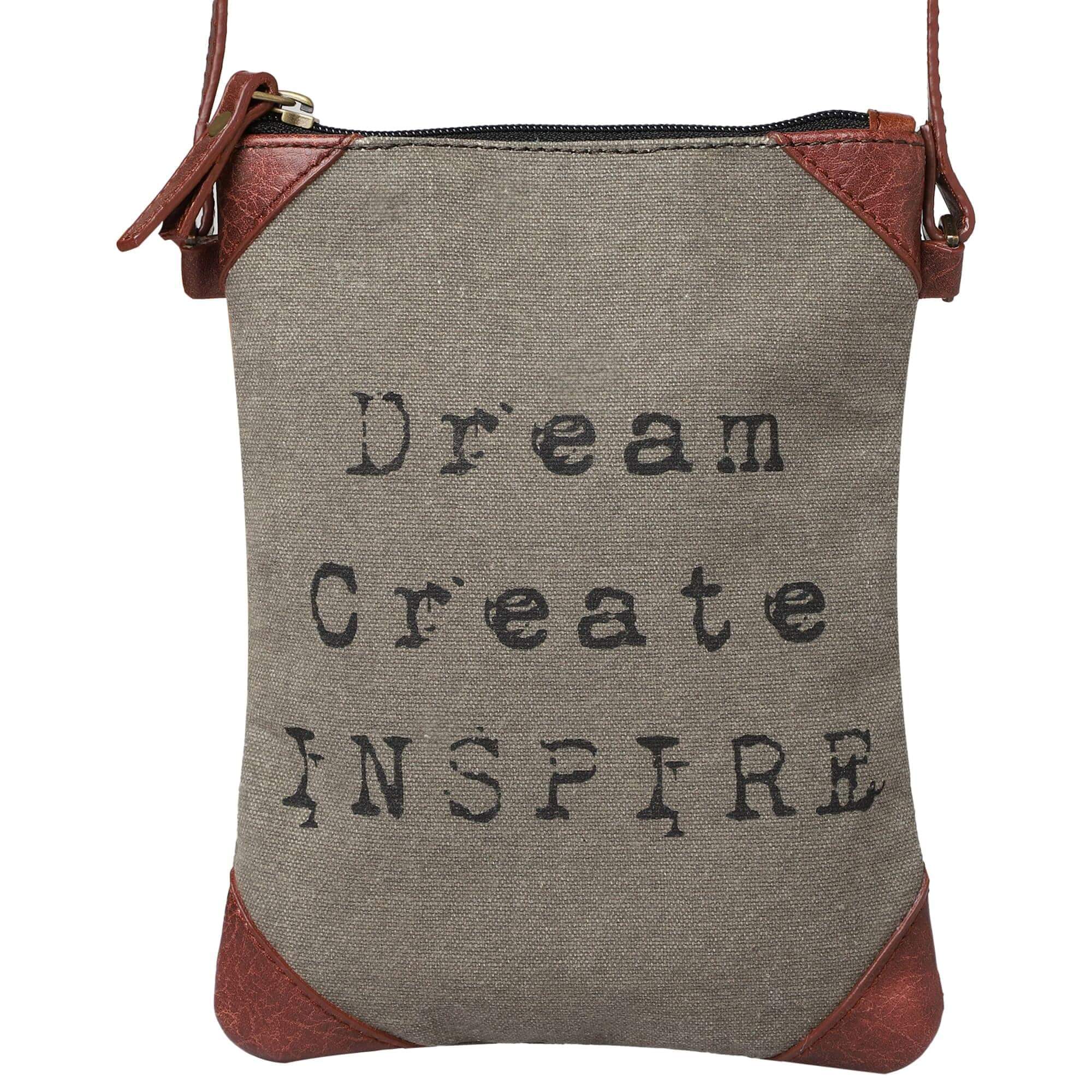 Mona B - 100% Cotton Canvas Small Sling Crossbody Bag with Stylish Design for Women (Grey) MonaB India