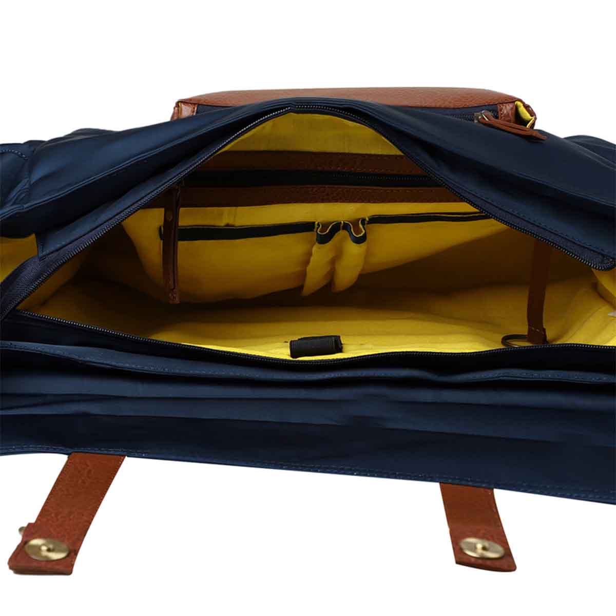 Mona B - Unisex Messenger Bag for upto 14" Laptop/Mac Book/Tablet with Stylish Design: Hudson Navy - RP-307 NAV