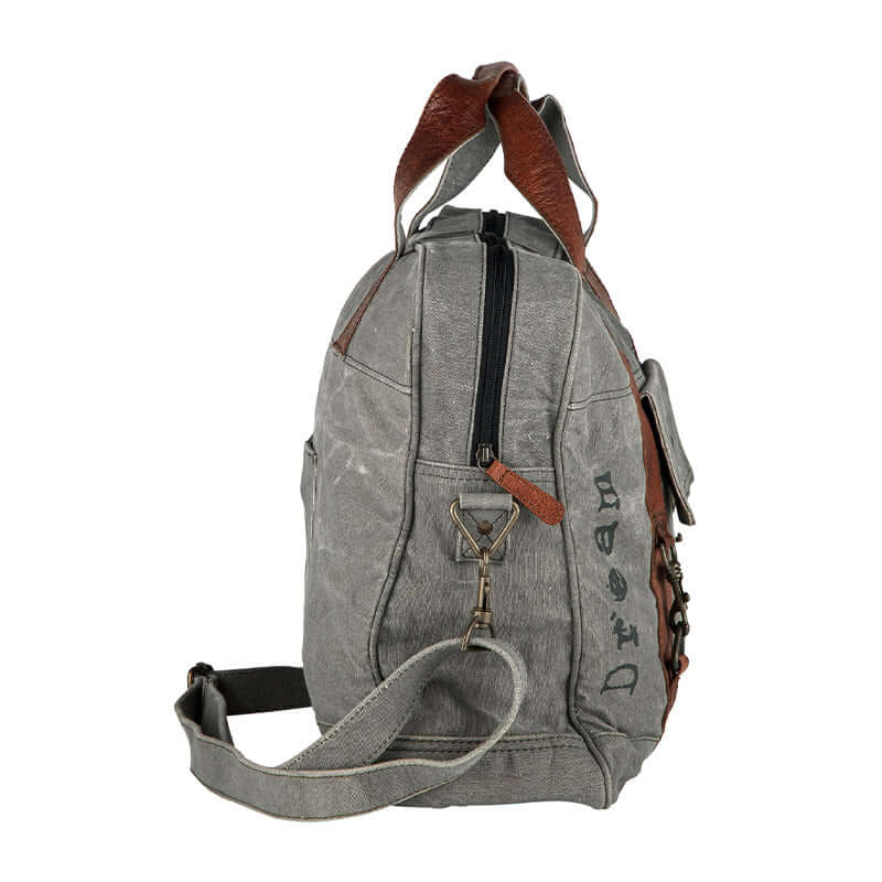 Mona B - Upcycled Canvas Duffel Gym Travel and Sports Bag with Stylish Design for Men and Women: Dream