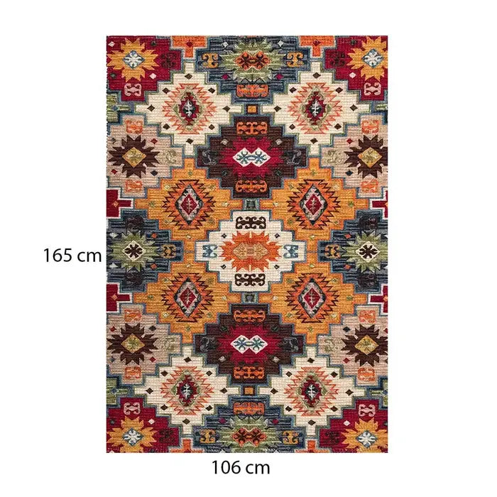Vintage Dhurrie Carpet 3.5x5.5 Feet - Multicolor Rug for Living Room and Bedroom