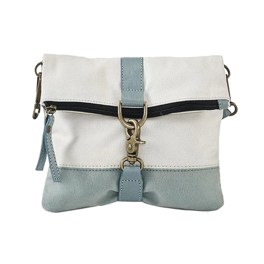 Mona B - Women's and Girls Finley Canvas Bag Recycled Sling Bag (Ocean) (Blue)