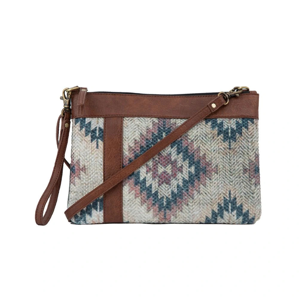 Mona B - Small Canvas Messenger Crossbody Bag | Wristlet Bag with Stylish Design for Women: Medallion