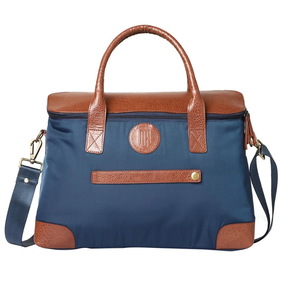 Mona B - Unisex Messenger | Small Overnighter Bag for upto 14" Laptop/Mac Book/Tablet with Stylish Design: Ohio Navy - RP-306 NAV