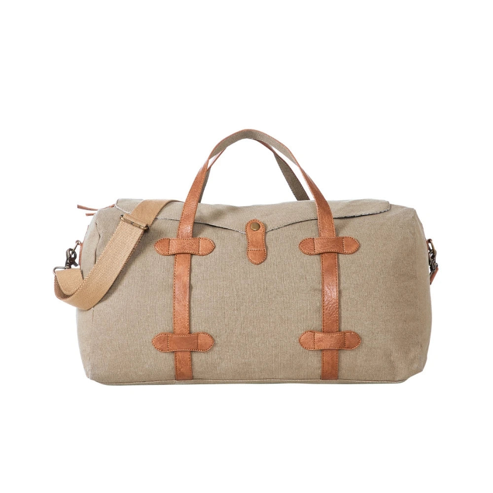 Flap Duffle Bag For Men & Women - Brown