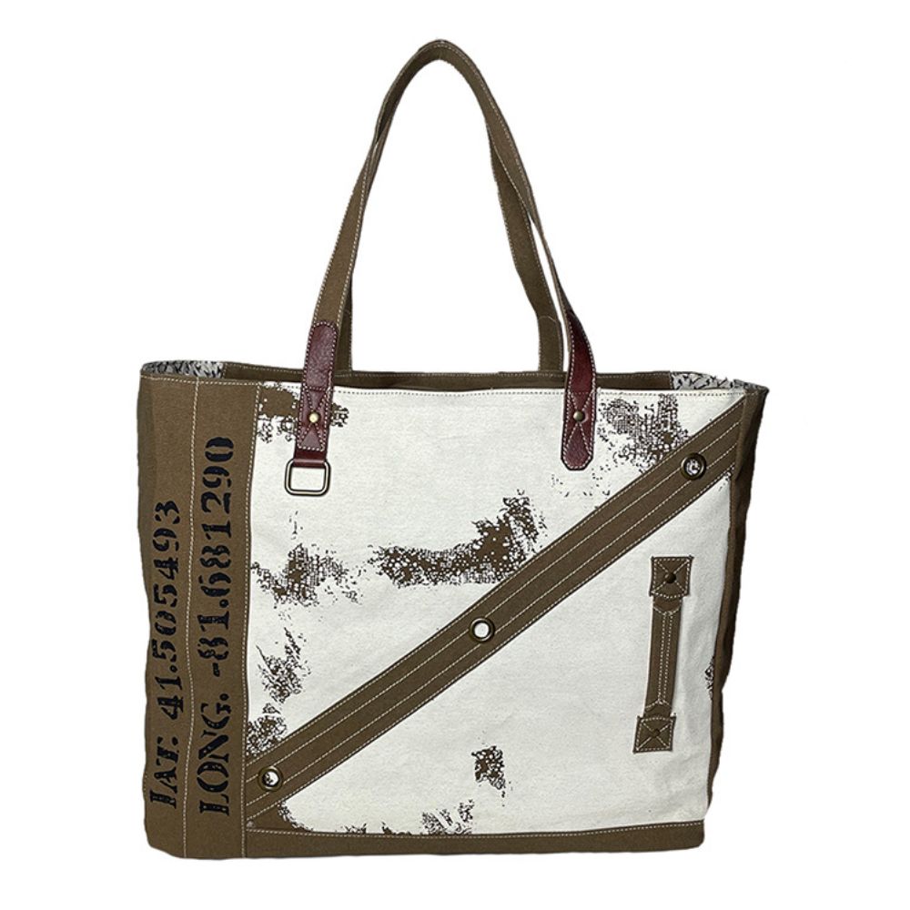 Mona B - Extra Large Canvas Handbag for Women | Zipper Extra Spacious Tote Weekender Bag for Grocery Shopping, Travel | Shoulder Bags for Women (Dune Brown)